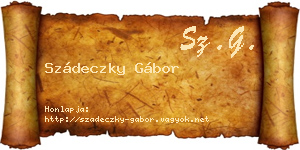 Szádeczky Gábor névjegykártya