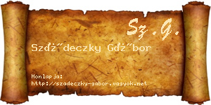 Szádeczky Gábor névjegykártya