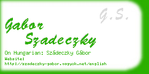 gabor szadeczky business card