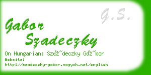 gabor szadeczky business card